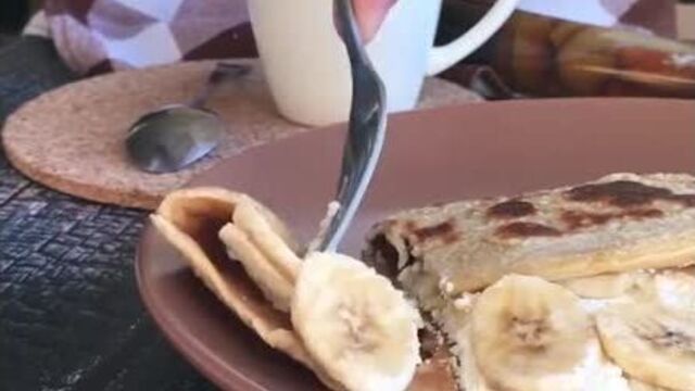 Овсяноблин с творогом и бананом