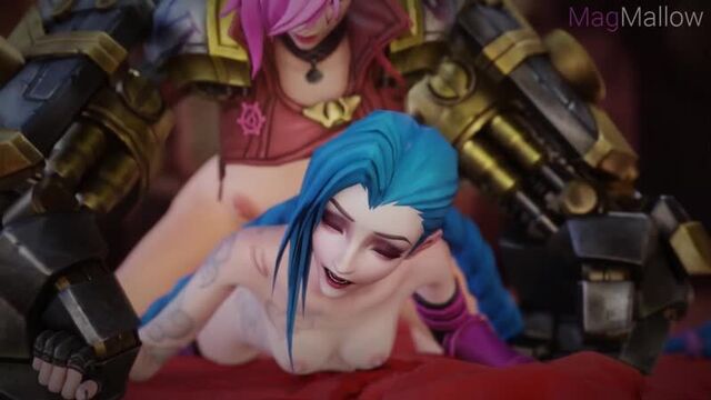 (sound)vi&jinx futanari on female [league of legends;lol;porn;hentai;dickgirl;r34;sex;blender;порно;секс;футанари]
